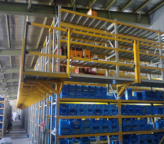 قفسه بندی انبار راهرو باریک کفپوش دار